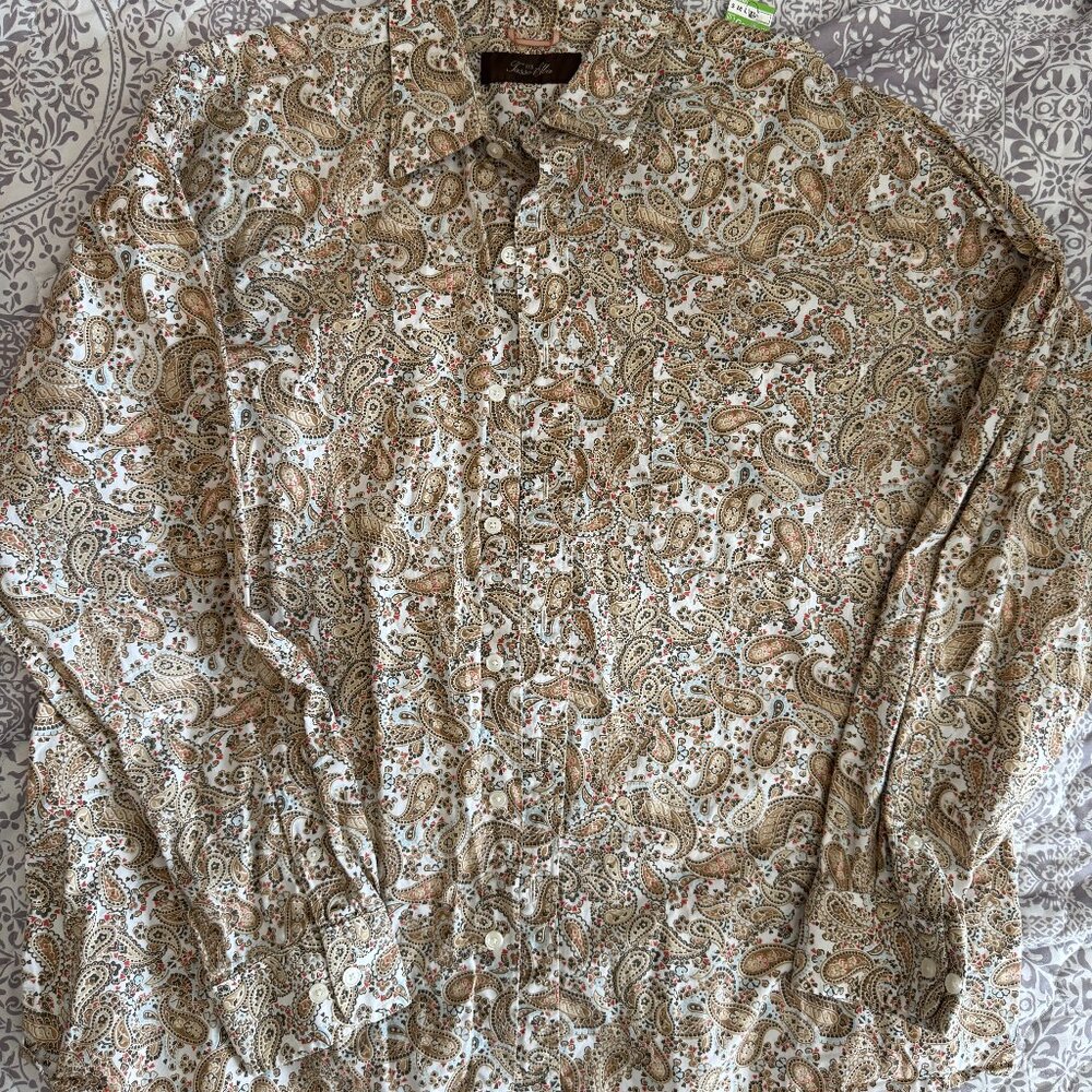 Tasso Elba Men’s Paisley Button Down Shirt in size XL